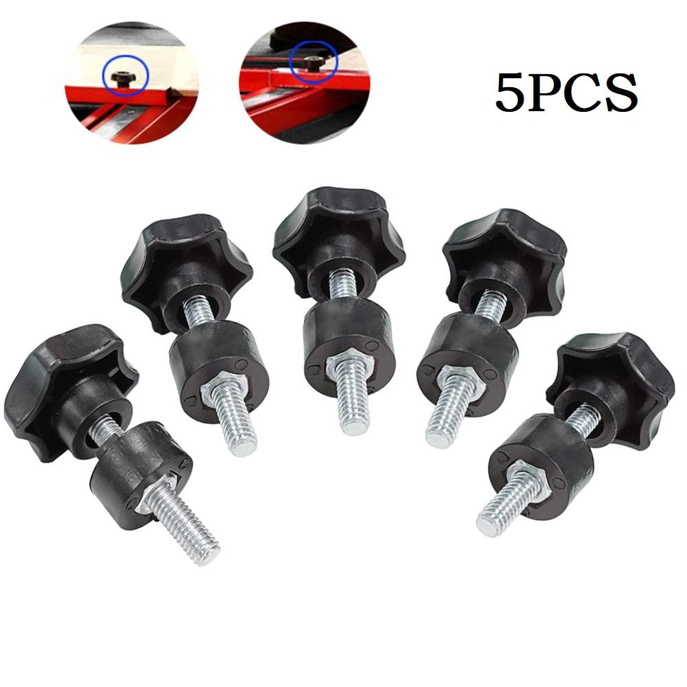 5PCS Star Shape Thread Clamping Handle Bolt Hand Knob Tightening Screw M6 For Saw Drill Press Lathe Routing Hand Tools Hardware