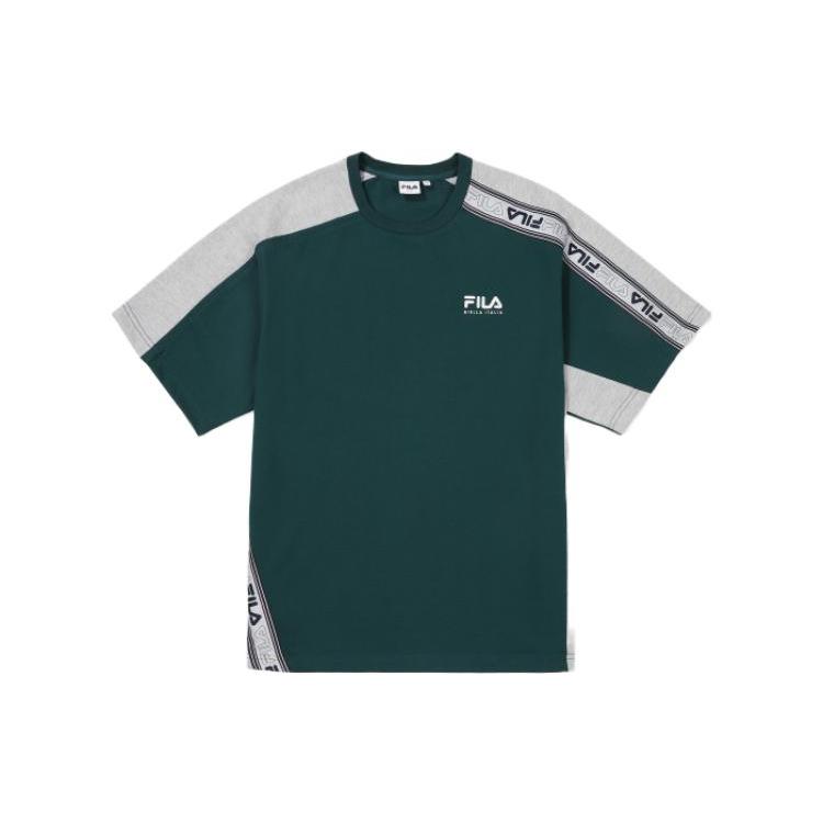 FILA T Shirts Men s Green Crew Neck Moderate Straight Fit FS2RSF2115X-PIG 095