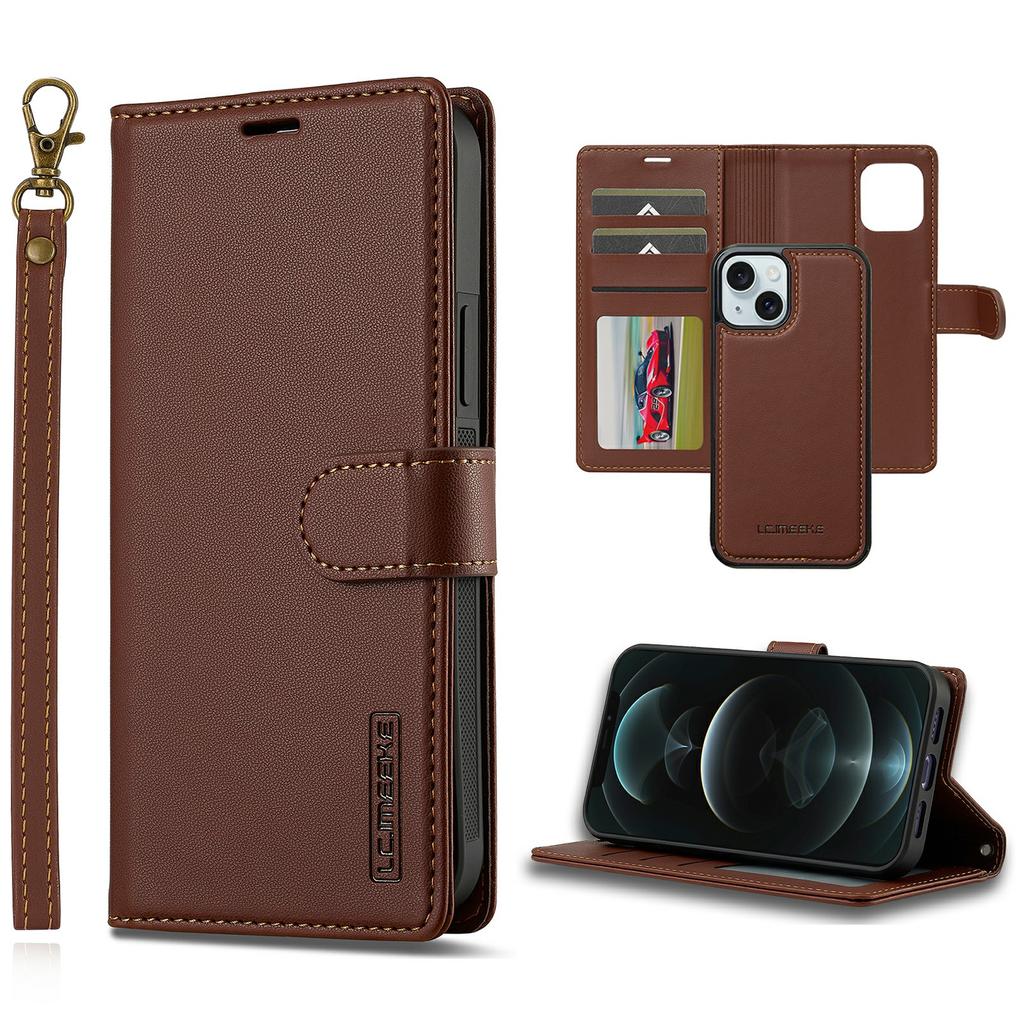 LC.IMEEKE L2 Series for iPhone 14/13 Case PU Leather Wallet Detachable Magnetic Phone Cover
