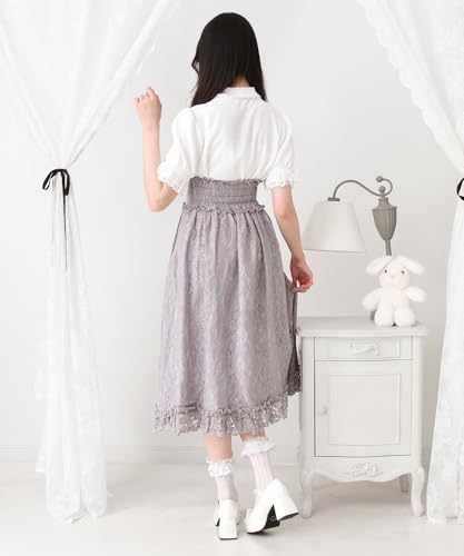 Choose your favorite lace frill ribbon skirt, long, lavender gray, size 3L, mass-produced, landmine style, sickly cute, Yumetenbo