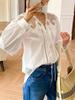 Autumn New White French-Style Women's Long Sleeve Shirt