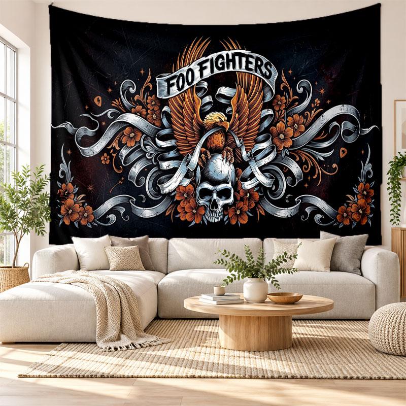Arazzo da parete Foo Fighters Decorazione per la casa Tessuto da appendere Arte murale Arazzo di sfondo per camera da letto