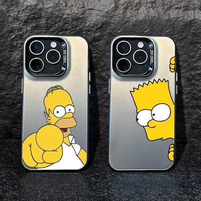Funda para Teléfono Anime T-The S-Simpsons-s Para IPhone 16 17 15 14 12 13 Pro Max Color Blanco Funda a Prueba de Golpes