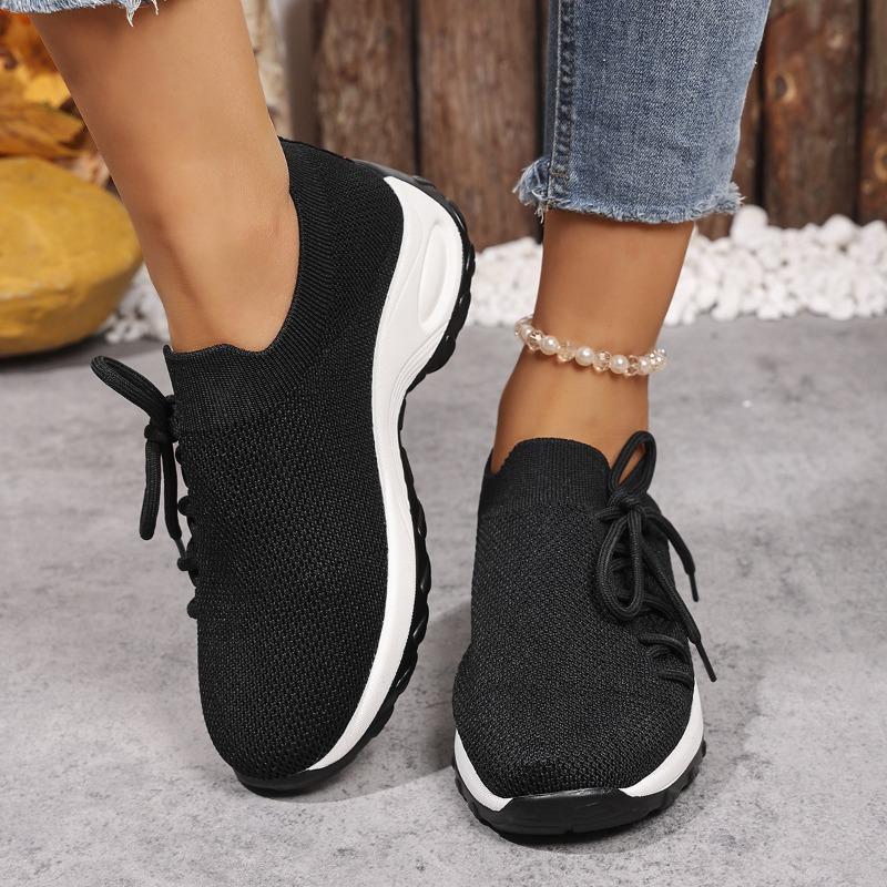 Wish Large Size Women's Shoes New Sports Shoes Women's Flying Woven Socks Shoes Rocking Shoes Casual Running Shoes