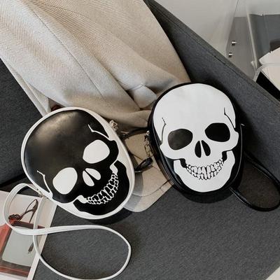 Módní Ležérní Dámská Taška Přes Rameno Vzor Lebky Barevný Kontrastní Design Crossbody Taška Pro Halloweenské Festivaly Party KTY