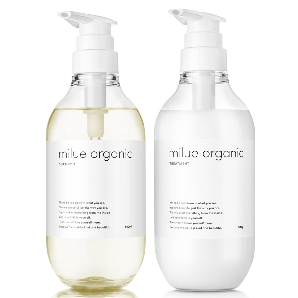 Mille Organic Shampoo and Treatment Set 500ml. Salon-Exclusive Amino Acid Shampoo (500ml each). A hair diagnostician-supervised gift set.
