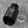 1Pcs Auto Modification Single Exhaust Tip Black Pipe Glossy Carbon Fiber Muffler Tail End Pipe Exhaust Nozzle for AK Universal