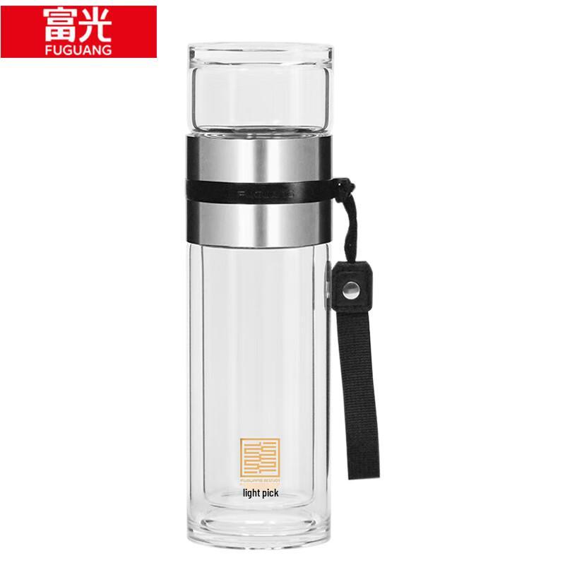 Fuguan Shixi Portable Double-Layer Tea Infuser Glass Bottle
