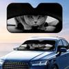 Funny KAWAYII BLACK Cat Eyes Sun Visor Car Sun Shade Windshield Cover UV Protection Aluminum Foil Reflective Heat Insulation
