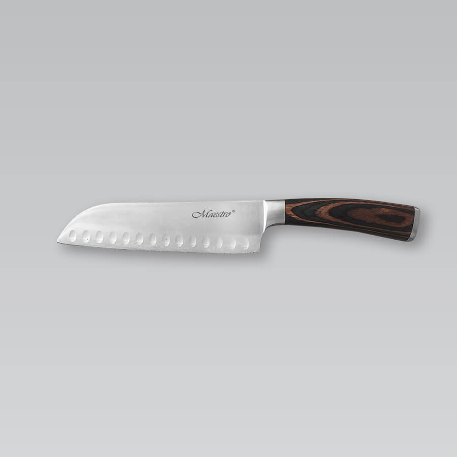 Nóż Santoku 17.5cm stalowy pojedynczy kuchenny MAESTRO MR-1465