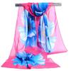 Printed Silk Scarf, Summer Fashion Sand Scarf, Women's Chiffon Sun Protection Shawl