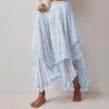 Ethnic Style Lace Fart Curtain Women's Skirt Retro Irregular Medium and Long Skirt Lace Curtain Skirt Cover Fresh and Sweet Wind