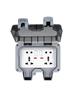 Outdoor Waterproof Dual Five-Hole Socket, Surface Mounted, Rainproof for Bathroom or Courtyard Use