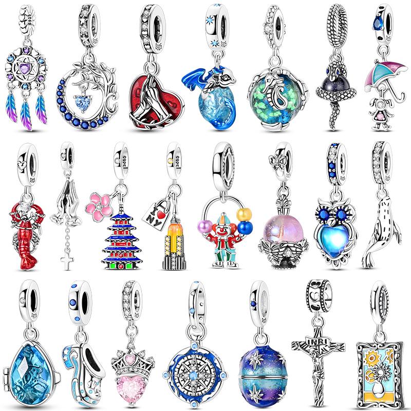 Copper Devil Eyes Dreamcatcher Owl Snake Butterfly Infinity Eternal Symbol Fit Original Bracelet Women Jewelry Girl