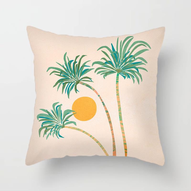Leaf plant Sunset Print Hold pillowcase Modern landscape color hold pillowcase Home decoration fashion cushion set 45x45cm