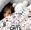 VIKAMA Cat Mom Blanket - A Gift For Pet Lovers From Just A Girl Who Loves Cats - Soft And Skin-Friendly Flannel Animal Pattern