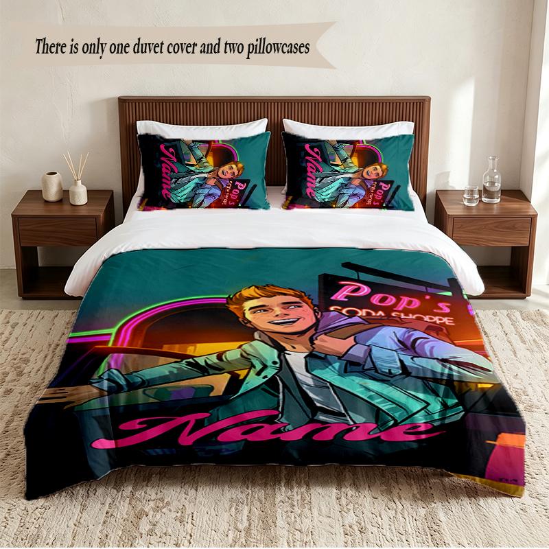 Archie Comics Personalized Custom Name 3‑Piece Bedding Set Soft Duvet Cover Set For Bedroom Home Decor