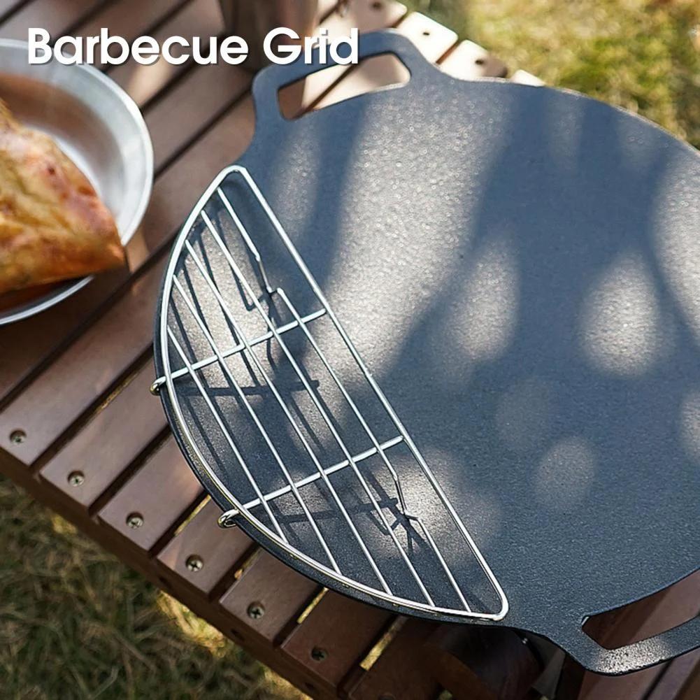 Barbecue Grid Camping Cooking Baking Net Stainless Steel Cooling Rack Wire Grid Cake Rack Fire Cooking Grill Indoor Outdoor