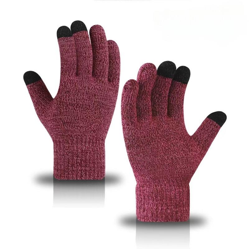 New Winter Men Knitted Gloves Touchscreen High Quality Male Mitten Thicken Warm Wool Cashmere Solid Women Business Gloves Autumn