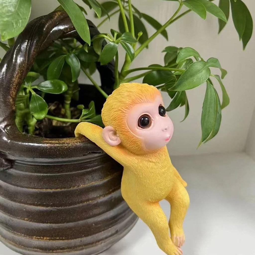 Monkey Container Accessories Resin Decors Monkey Sculpture Planter Pots Hangers for Plant Lover and Children