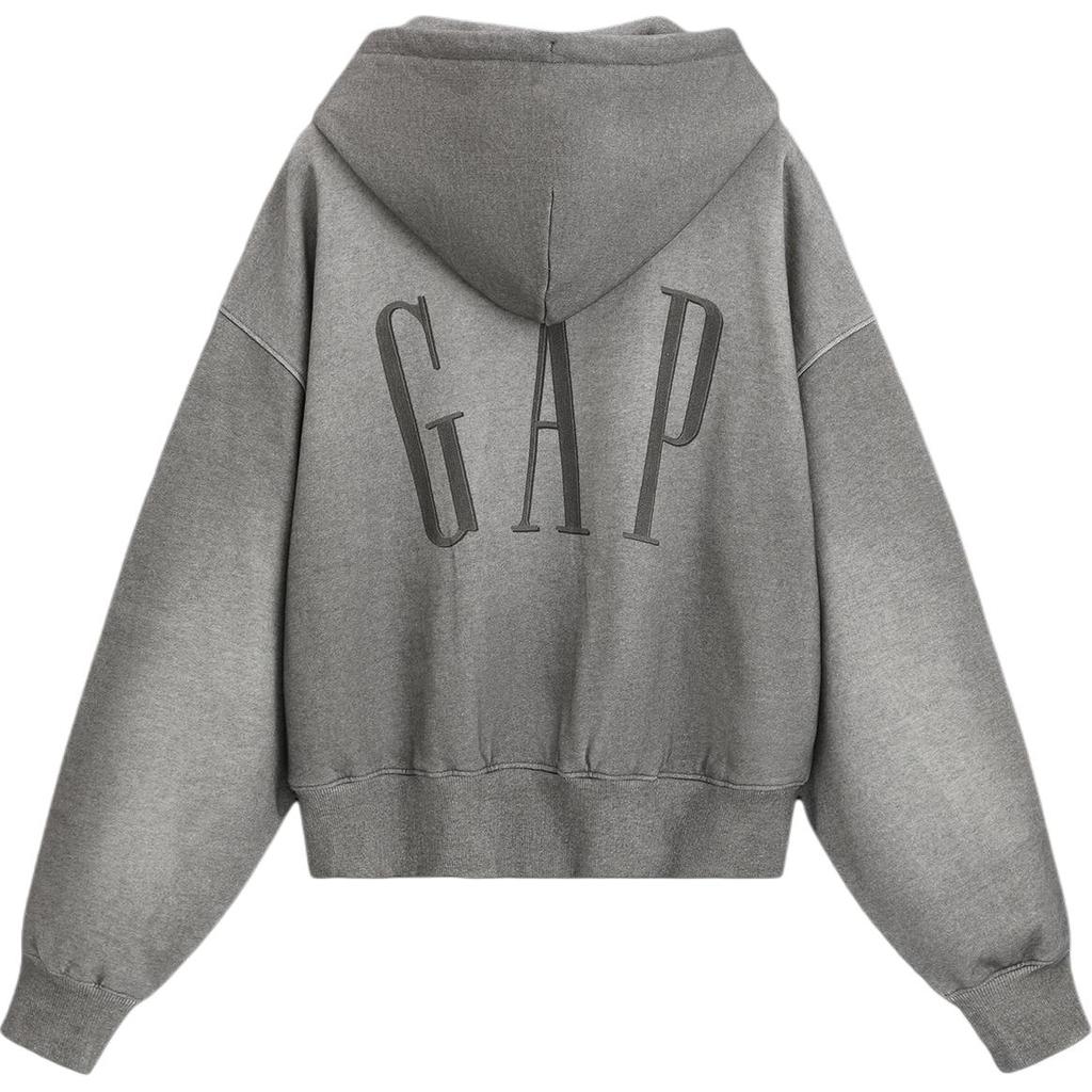 GAP Cotton Printed Logo Loose Zip-Up Hoodie Women hoodies 853978