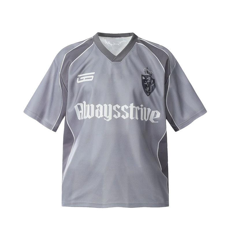 American Retro Sports Jersey Short-sleeved Fans European and American Street Tide Brand Loose Fan Version