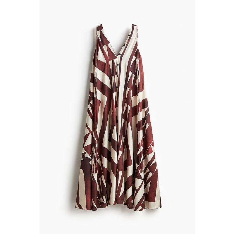 

HM Women s clothing dress 2025 Summer New Print Sling Loose V-neck Holiday Style One-Piece Dress 1294545