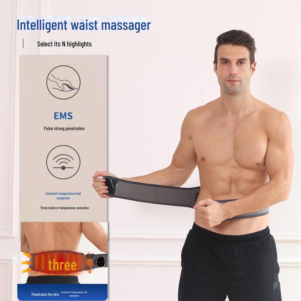 EMS Waist Massager: Hot Compress, Lumbar Relaxation, Fat Slimming, Abdominal Fitness Belt