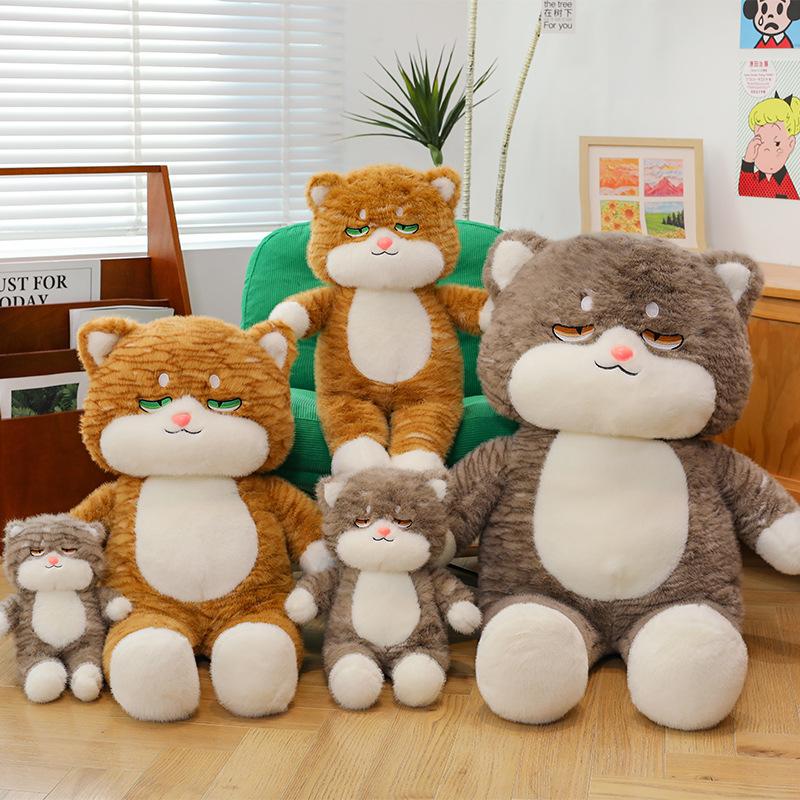 Cute Pattern Cat Plush Toys for Children's Birthday Gifts Sleeping Pillow Car Ornaments Cat