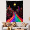 "Vibrant Rainbow Mountain Landscape Tapestry" Patterned Tapestry Decorative Wall Hanging, Home Bedroom Living Room Decor