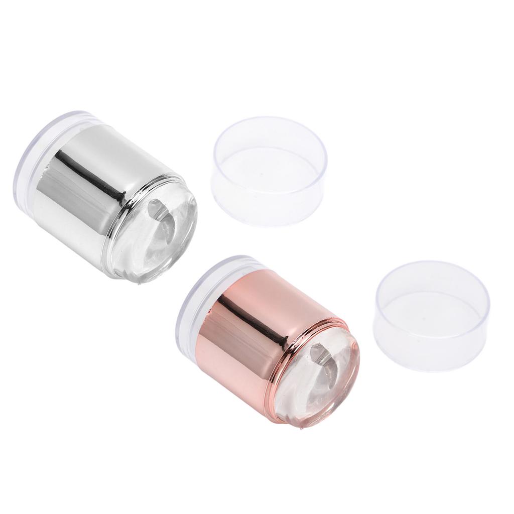 Nail Art Stamper Kit Strong Adhesive Clear Double Headed Nail Art Jelly Stamper with Lace Floral Pat