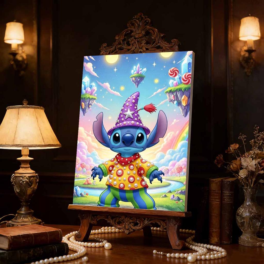 Disney Pearl Painting Stitch Pearl Wizard Hat Candy Wonderland Art 5D Exquisite Landscape Sparkling Craft Home Wall Decoration DIY Handmade Gift