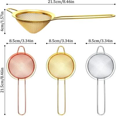 Cocktail Strainer Stainless Steel Tea Strainers Conical Food Strainers Fine Mesh Strainer Practical Bar Strainer Tools