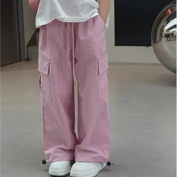 Korean Style Girls' Summer Casual Wide-Leg Overalls