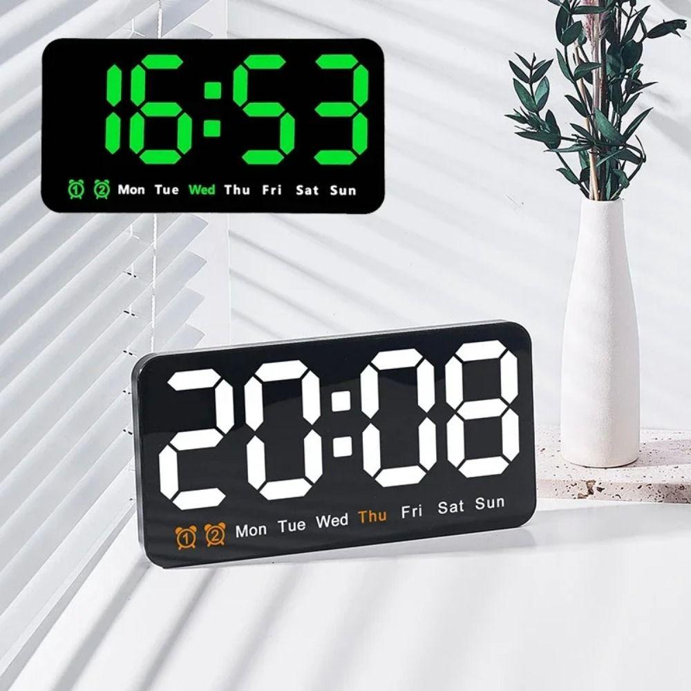 Dual Alarms LED Digital Clock 12/24H Format Table Alarm Clock Electronic Wall Clock  Desktop