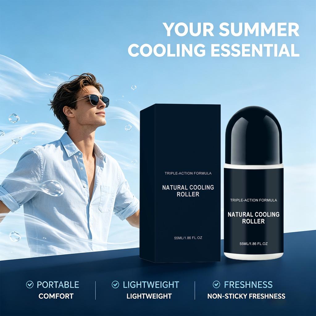 Summer Cooling Roll on Eliminate Body Odor Long Lasting Fresh Portable Body Care for Outdoor Sports Office Summer Daily Use