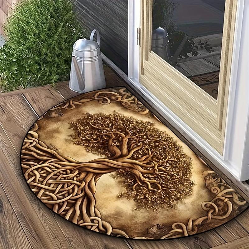 VIKAMA Evergreen Tree Carpet Vigorous Tree Doormat Good Luck Welcome Mat Rug For Bedroom Carpet For Live Room Home Decor