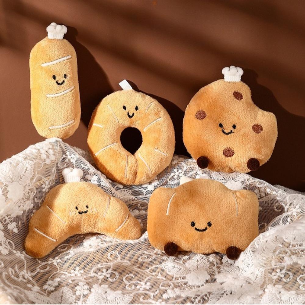 Creative Food Plush Keychains Cute Pendant Kawaii Keychain Girls Cartoon Doll Plush Toy Doll Bread Backpack Decoration Gifts