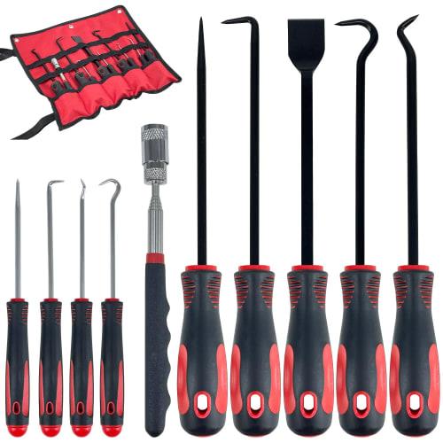 Socpuro Oil Seal Remover Set, 10-Piece Set with Hose Removal Hooks, Pick & Hook Tool Set, 5 Large and 5 Small, for Oil Seal Removal, Gasket Replacemen