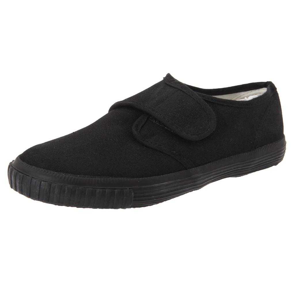 Dek Kids Unisex Junior Touch Fastening Black Canvas Plimsolls