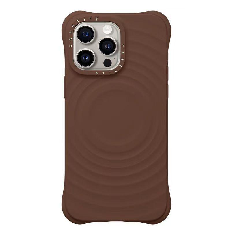 Pure White Wave Pattern MagSafe Phone Case for iPhone 16 Pro Max/17 Pro iPhone 17 Pro