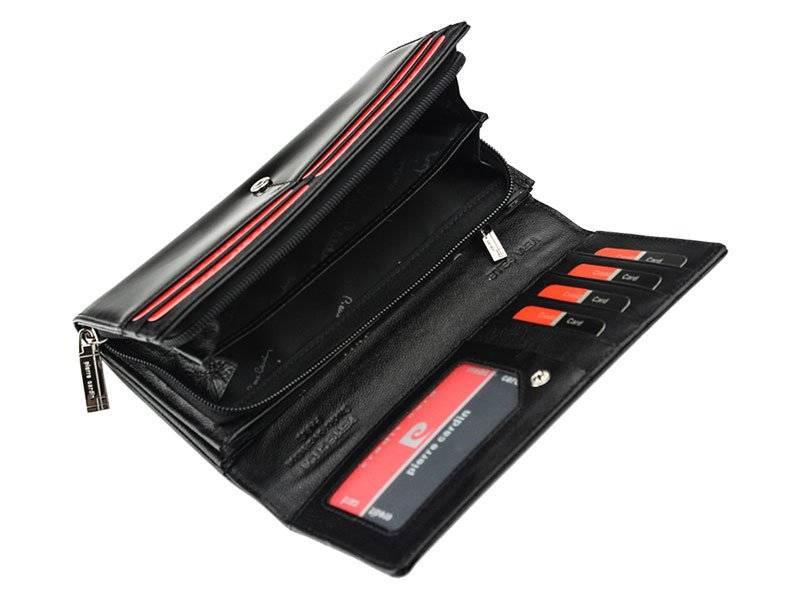 Horisontell plånbok i patentläder för kvinnor - Pierre Cardin