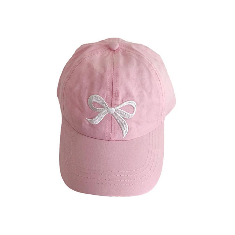 Cute Kids Baseball Hat Visor, Waterproof Bow Tie Sun Cap, Toddler Girls High Ponytail Hat, Summer Beach Hat Adjustable Age 2-5