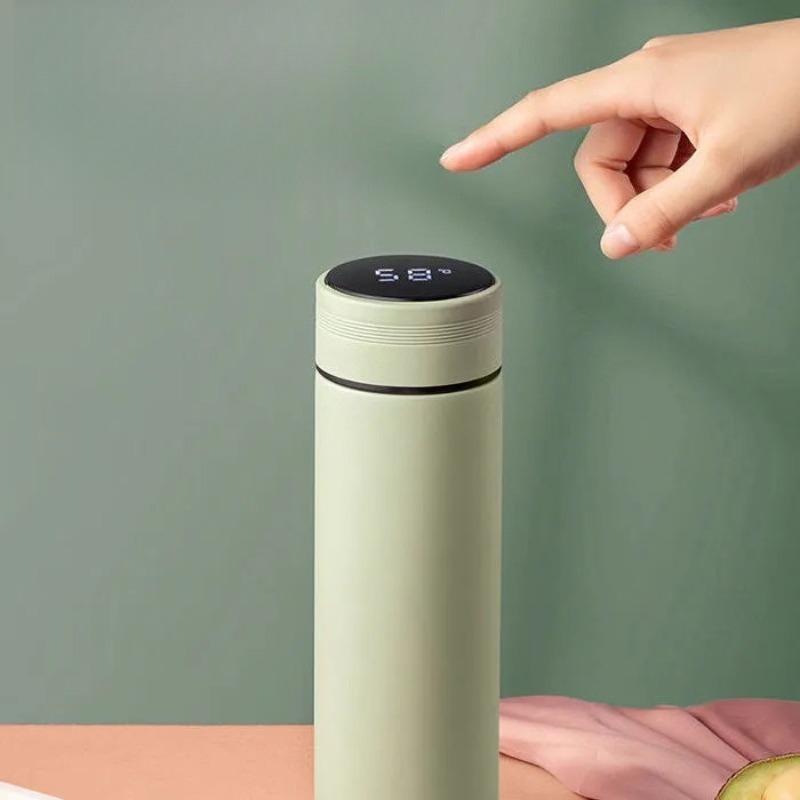 480ml 304 Stainless Steel Temperature Display Large Capacity Insulated Bottle Cute and Simple Korean Version Tea Water Cup
