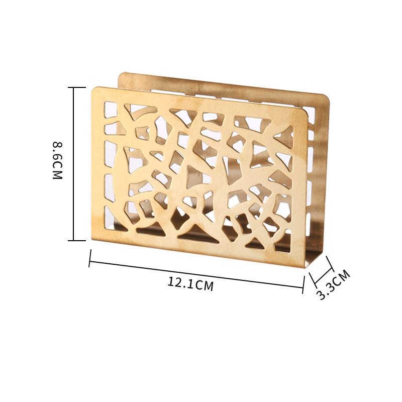 Nordic Golden Triangle Stainless Steel Paper Towel Cafe Tissue Holder Hotel Napkin Holder Square Towel Holder Home Decoration