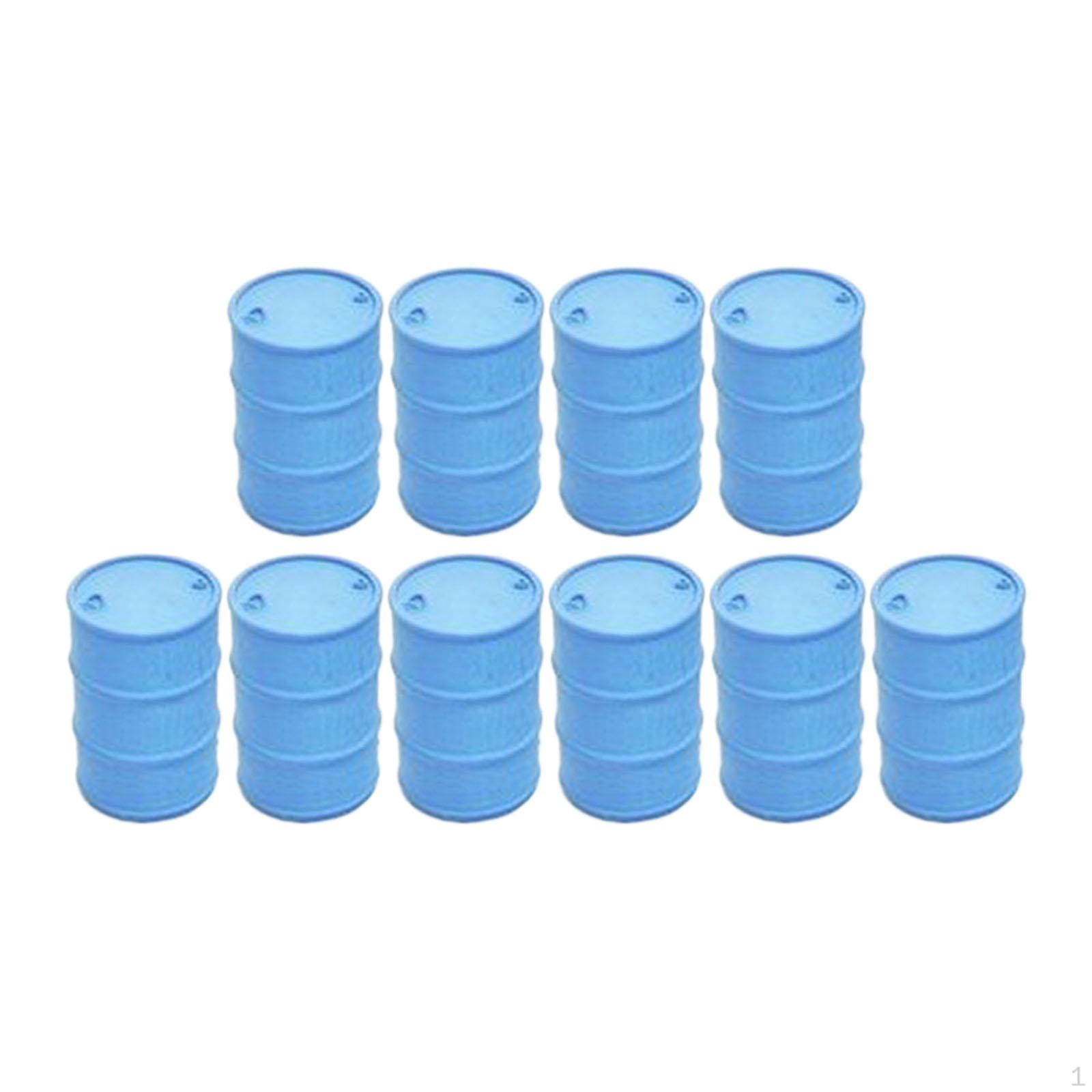 

10 Barrels of Decorative Parts, Accessories for HO Scale Freight Train Model. синий