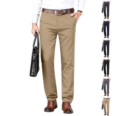 Pantalon Homme Coupe Décontractée Stretch Côtelé Léger Respirant (Coupe régulière)