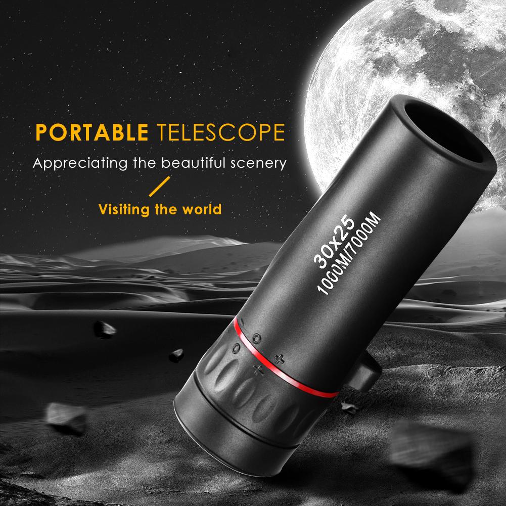 High Definition Monocular Telescope 30X25 Waterproof Mini Portable Zoom 7X Scope Monocular Telescope For Travel Hunting