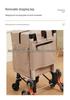 Compact Aluminum Stair-Climbing Shopping Cart with Cloth Bag and Pull Rod