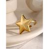 Unique design AB gold and silver color matching love five-pointed star earrings 18k smooth convex open ring